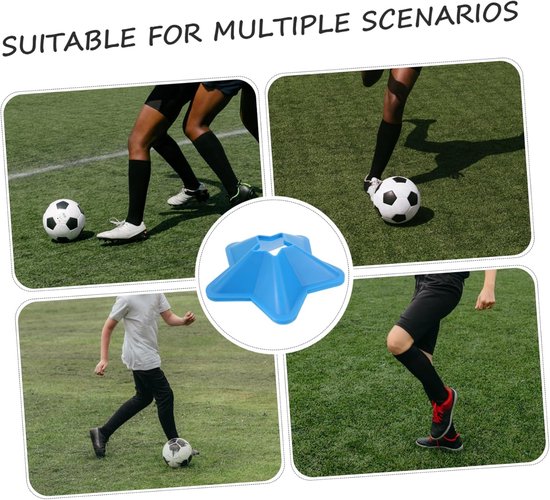 Voetbal Trainingsschijven - Markeringsborden Kegels - Sporttraining Verbeteren - Sterke Taaiheid Valbestendig - 17.5x17.5x5 cm - Blauw — afbeelding 5