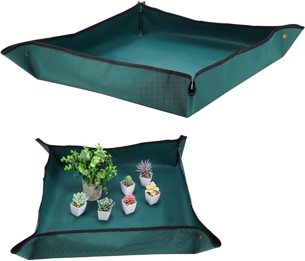 Tuinmat PVC - Potgrond Mat - Verpotten Planten - Antislip Bodem - 75 x 75 cm - Groen