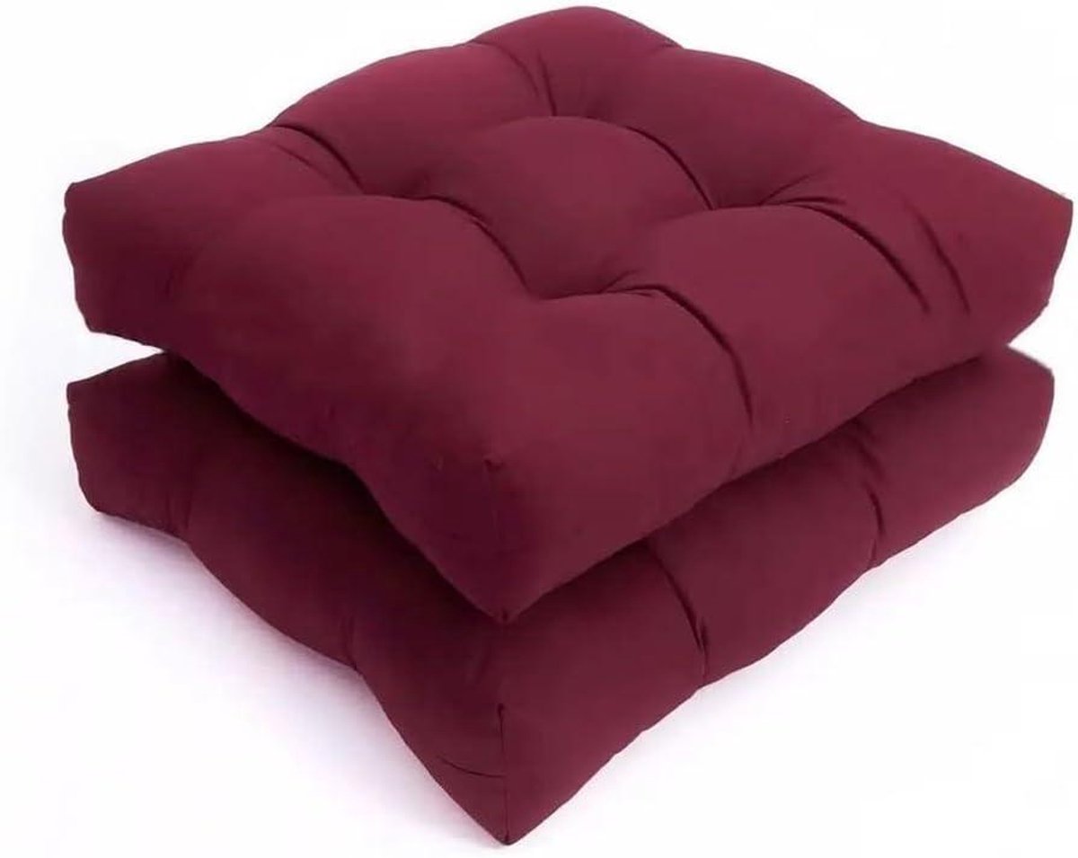 Tuinstoelkussens Set - Terraszitkussens Bankkussens - Buiten Ontspannen - Weerbestendige Stof - 48x48 cm - Rood
