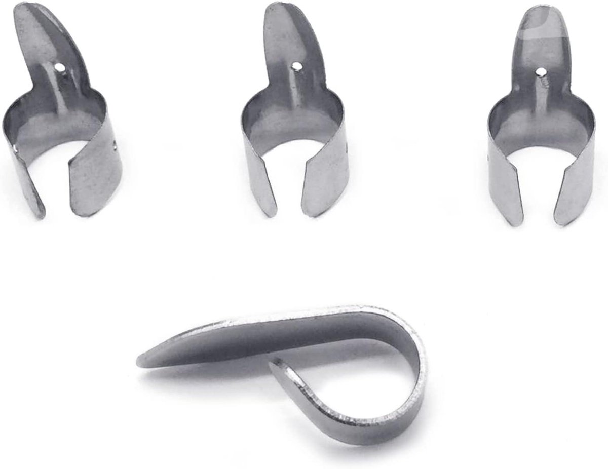 Gitaar Vingerprikkers - Gitaar Prikkers Vinger Beschermers - Muziek Maken - Verstelbaar Metaal - 4 Stuks - Zilver