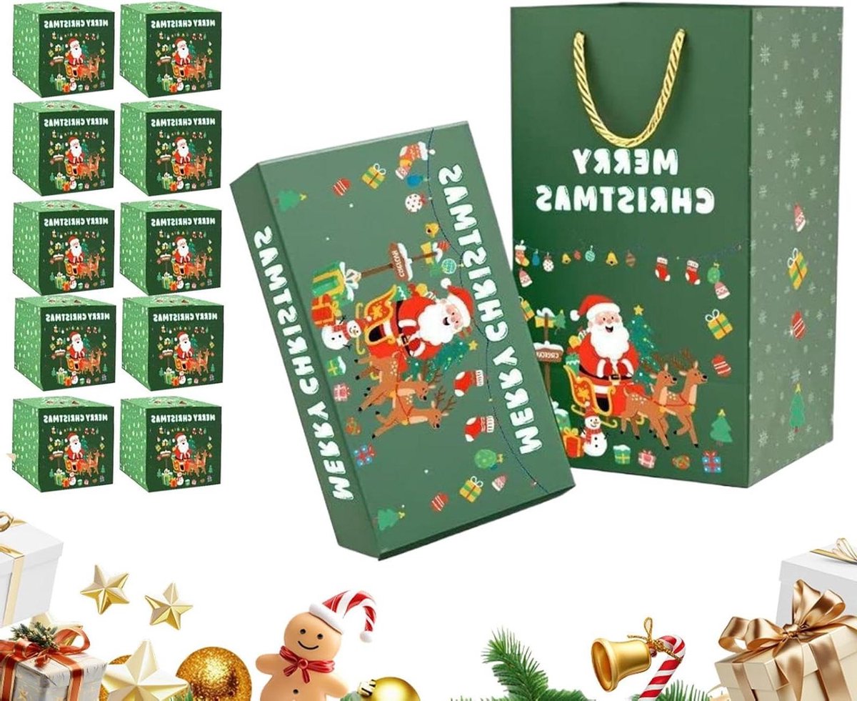 Feestelijke Spaarpot - Geldkoffer Container - Cadeau Geven - Stuiterend Geld Effect - 21 x 13 x 9.3 cm - Groen