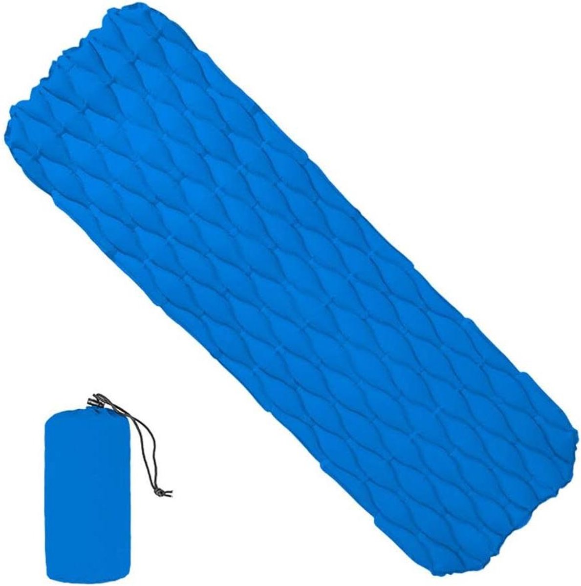 Opblaasbare Slaapmat - Kampeermat Lichtgewicht - Outdoor Reizen - Compact Opvouwbaar - 190 x 59 cm - Blauw