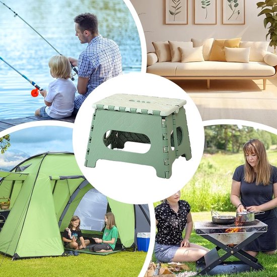 Klapkruk - Opvouwbare stoel - Ruimte besparen - Compact ontwerp - 37 cm hoog - Groen — afbeelding 5