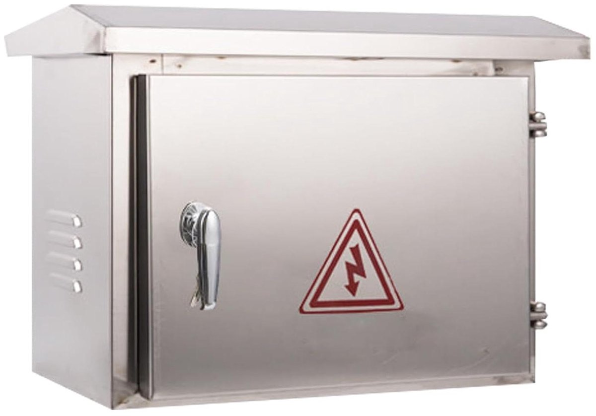 Stroomverdeelkast - Elektrische Buitenkast - Apparatuur Beveiligen - Paraplu Regenkap - 40x18x30CM - Zilver