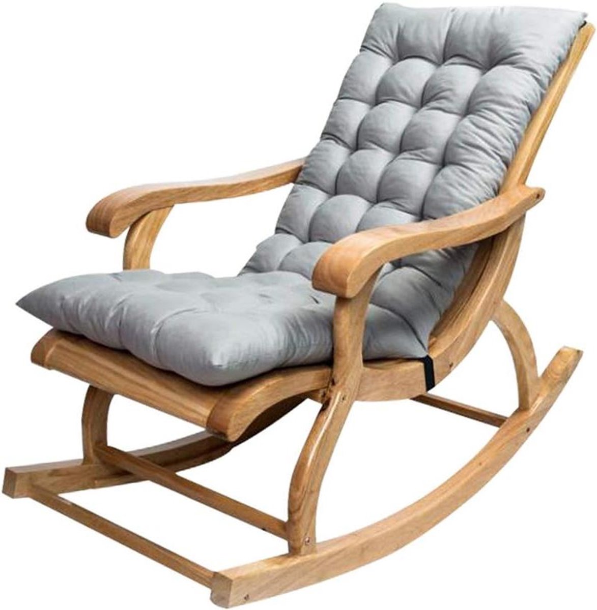 Tuinstoelkussen - Zitkussen - Comfortabel Zitten - Zacht Kralen Katoen - 120 x 50 cm - Grijs