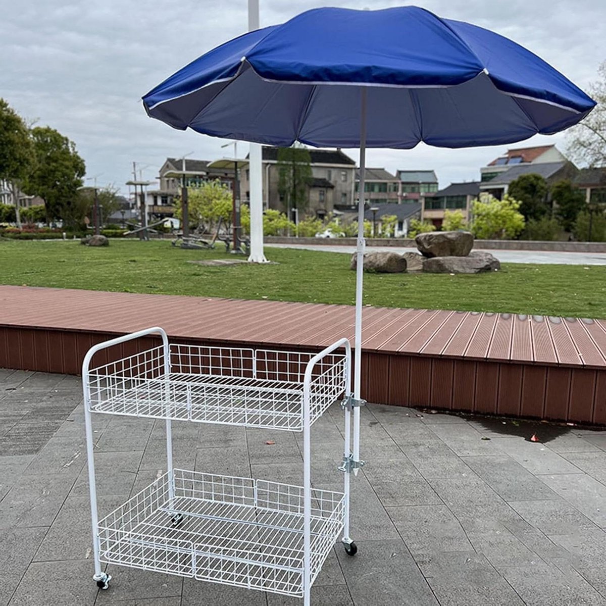 Opvouwbare Kiosk - Mobiele Kraam - Markt Presentatie - Zelfnivellerend - L 65cm - Zwart