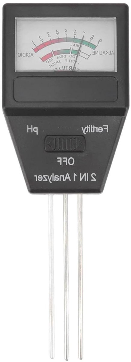 Bodem PH-meter - Vruchtbaarheidstester Bodem - Planten Groei Bevorderen - 2-in-1 Meting - 18 cm - Grijs