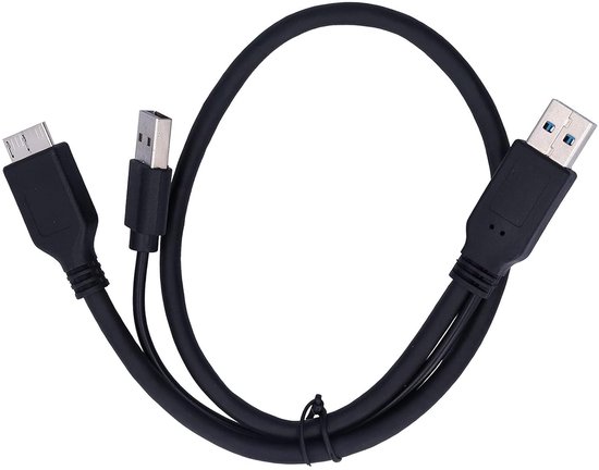 Voedingskabel Harde Schijf - Y-Type Kabel Data - Externe Schijf Koppelen - Dubbele Stroom en Data - 0.5 meter - Zwart — afbeelding 5