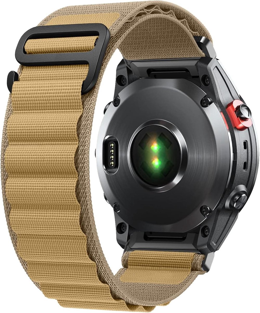 Horlogeband Nylon - Alpine Loop Band - Smartwatch Vervangen - QuickFit Systeem - 26 mm - Bruin