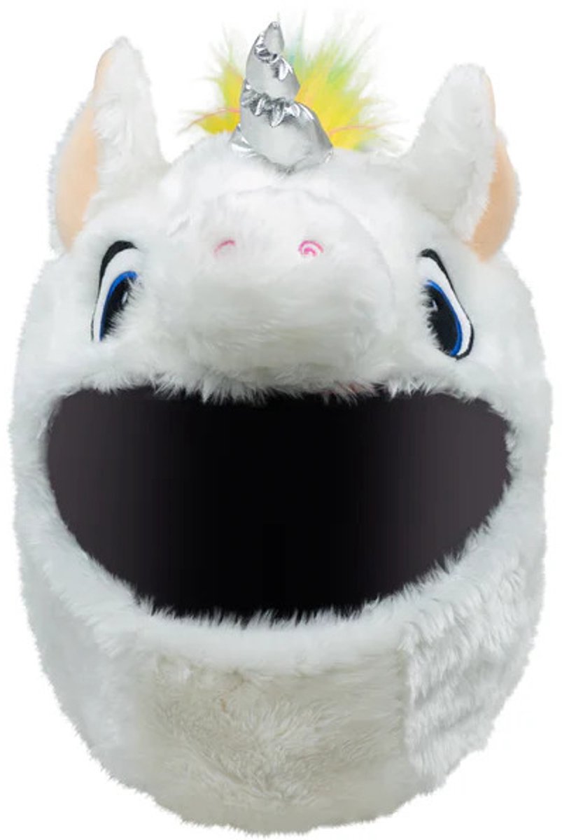 Helmhoes – Eenhoorn – Pluche Motorhelm Decoratie – Helm Mascotte – Universeel Motorhelm Accessoire