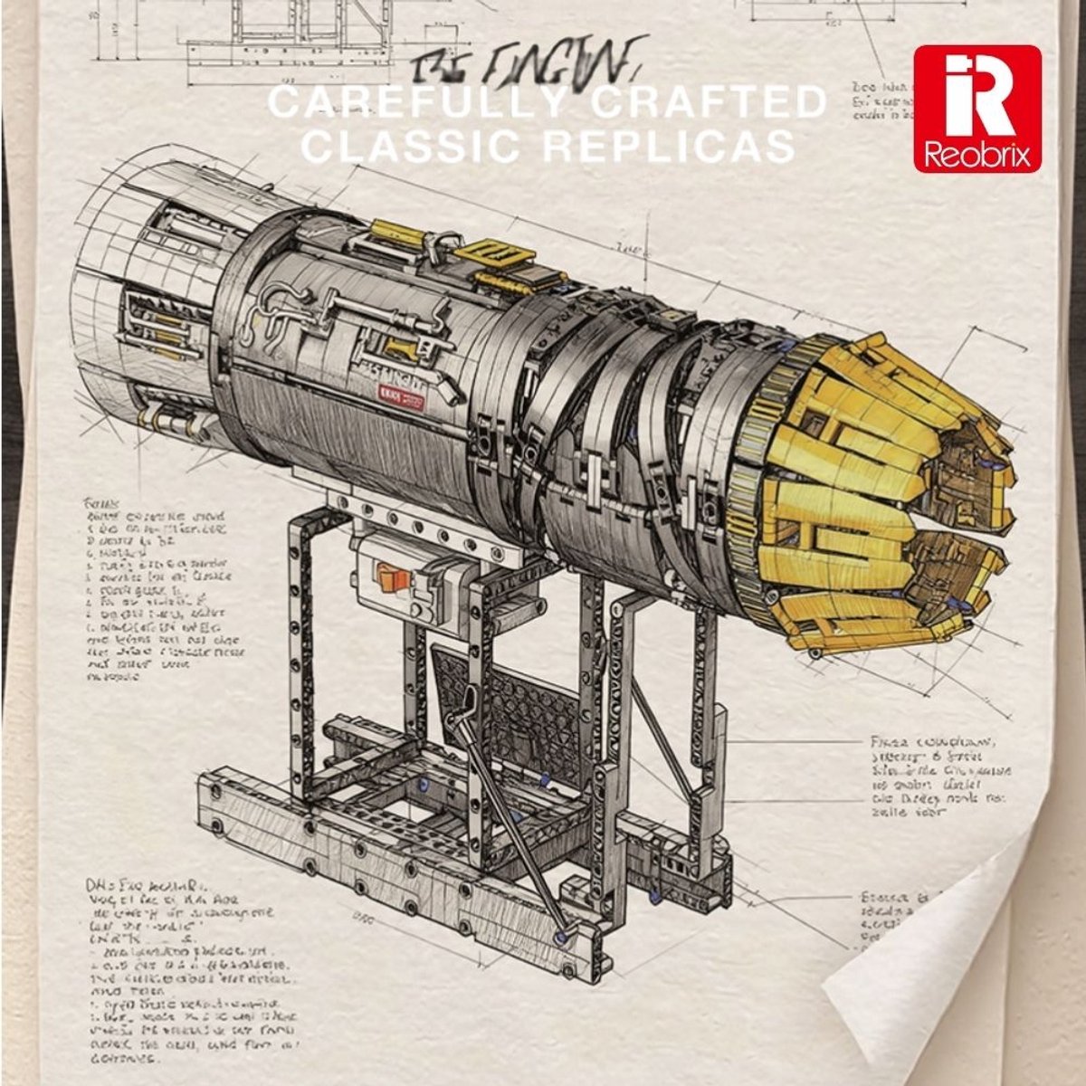 Reobrix 33014 F35 Straaljager vliegtuig motor bouwset | Speed engine icons modelbouw | Creator speelgoed ideas voor expert volwassenen & kinderen | Champions builders edition | Accu niet geschikt voor Lego technic | Bouwdoos met 1812 bouwstenen — afbeelding 16