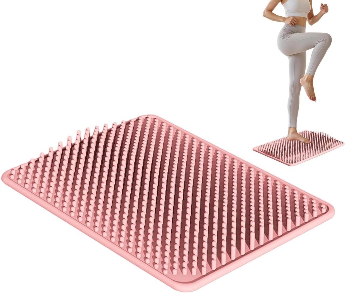 Voetmassage Mat - Ontspanningsmat Reflexologie - Spierpijn Verminderen - Antislip Stabiliteit - 35 x 28 cm - Grijs