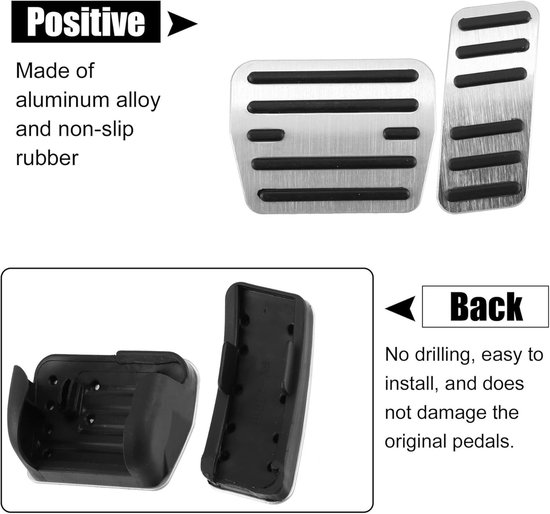 Pedaal Covers - Rem Gaspedaal - Verbeter Rijcomfort - Antislip Rubber - 2 Stuks - Zilver — afbeelding 5