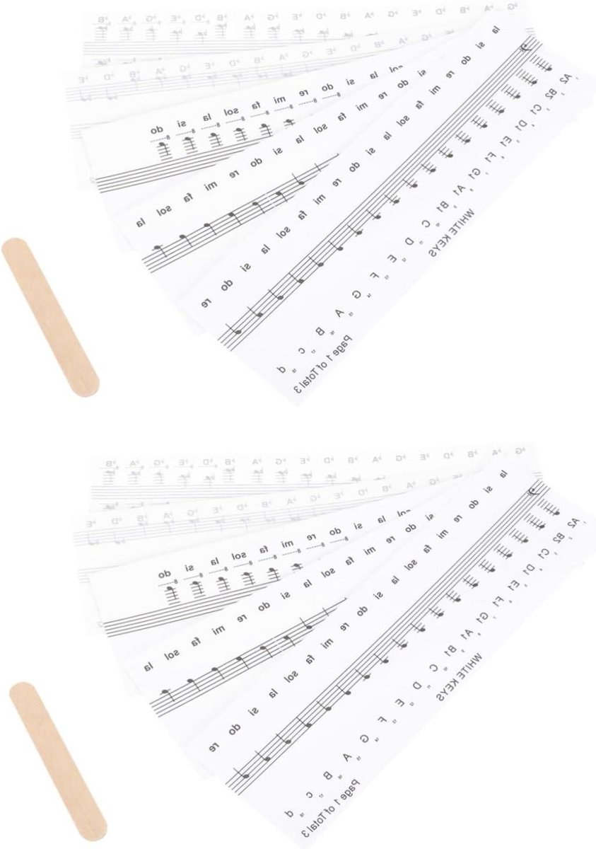 Pianostickers Muzieknoten - Toetsenbord Stickers - Beginners Leren - Waterproof PVC Materiaal - 2 Sets - Assorti