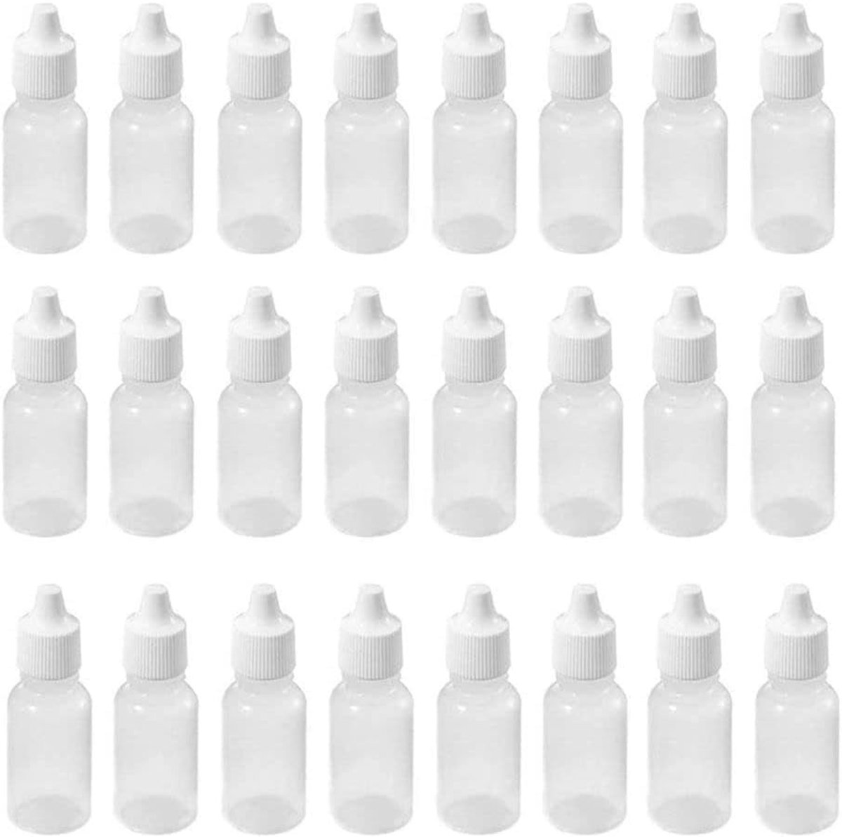 Dailygoody - 24pcs 20ml Lege Refillable Flesjes - Squeeze Flacon - Wit - Perfect voor Olie en Druppels - Handig voor Reizen - 20ml Capaciteit