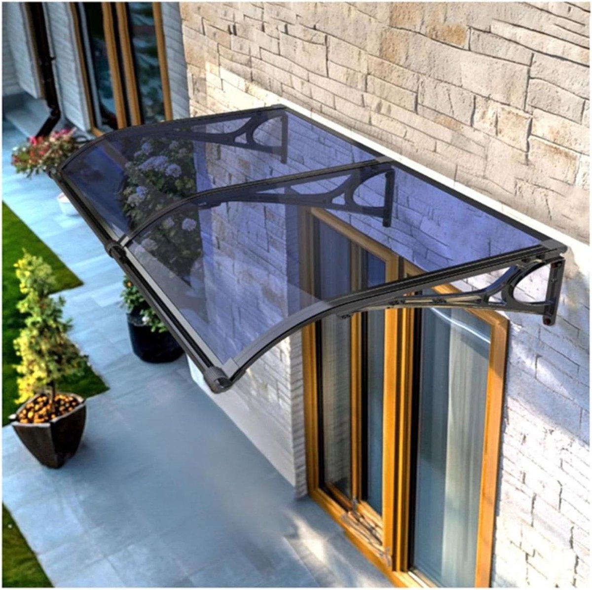 Deurluifel - Terrasbescherming - Buiten beschermen - Weerbestendig aluminium - 100 x 100 cm - Transparant