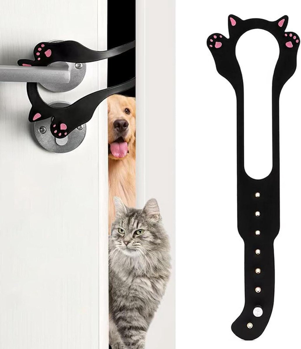 Kattendeur Stopper - Huisdier Deur - Huisdieren Scheiden - Verstelbare Opening - 39 x 6 cm - Zwart