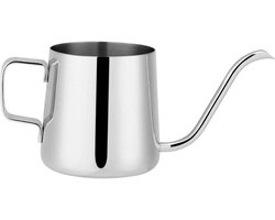 Fosa Druppelkoffiepot, 250 ml, 350 ml, roestvrij staal, lange zwanenhals uitloop waterkoker, kopje, theegereedschap 250 ml + zilver