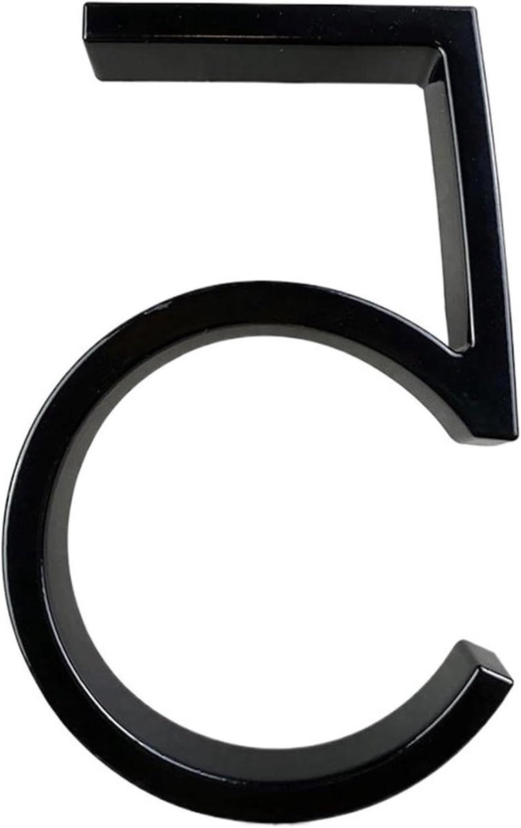 Huisnummer - Muurcijfer - Adres Aangeven - Zinklegering - 5 Inch - Zwart