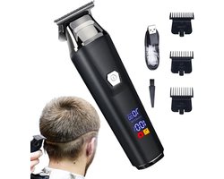 Elektrische Haartrimmer - Haarknipper Draadloos - Persoonlijke Verzorging - Digitaal Display - 180 Min Gebruik - Zwart