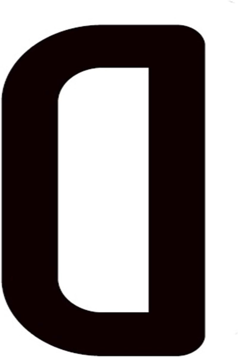 Huisnummer Sticker - Cijfer Plaat - Adres Aanduiding - Drijvend Effect - 8cm Hoog - Zwart