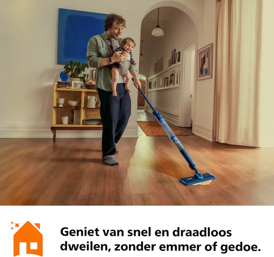 Philips OneUp Elektrische Dweil 5000 series XV5113/01 - Dweilsysteem - Vloerreiniger - Vuil water opzuigen - 2 standen - 70min dweilen - Geen emmer nodig