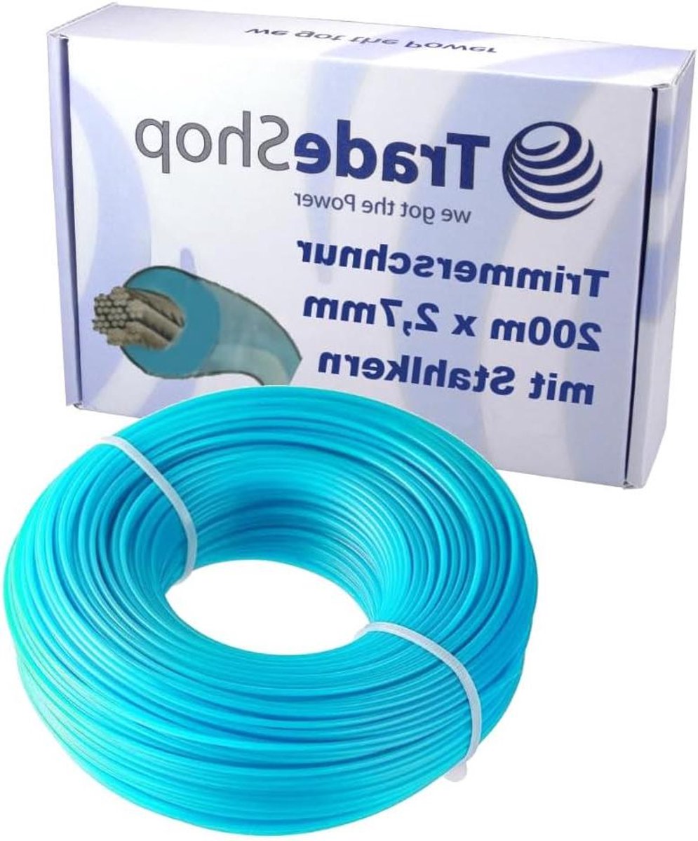 Trimmerdraad Dubbel - Maaidraad Nylon - Onkruid Snijden - Met Stalen Kern - 200m x 27mm - Lichtblauw