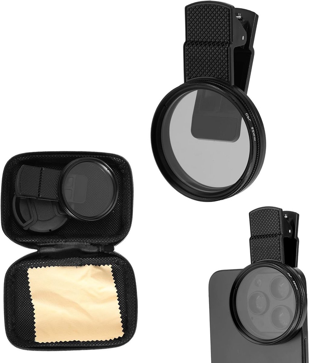 52mm Clip-on CPL Camera Lens Filter Kit voor Smartphones - HD Backlight Filter voor iPhone en Android Telefoons