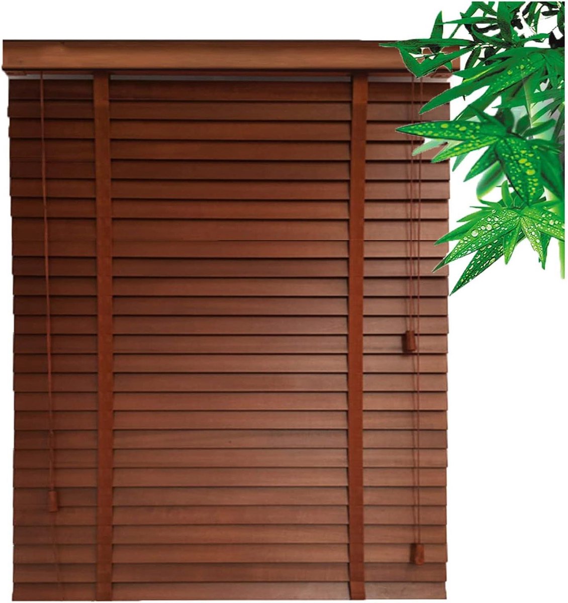 Houten Jaloezieën - Venetiaanse Luiken - Raamdecoratie - Natuurlijk Hout Materiaal - 50x90