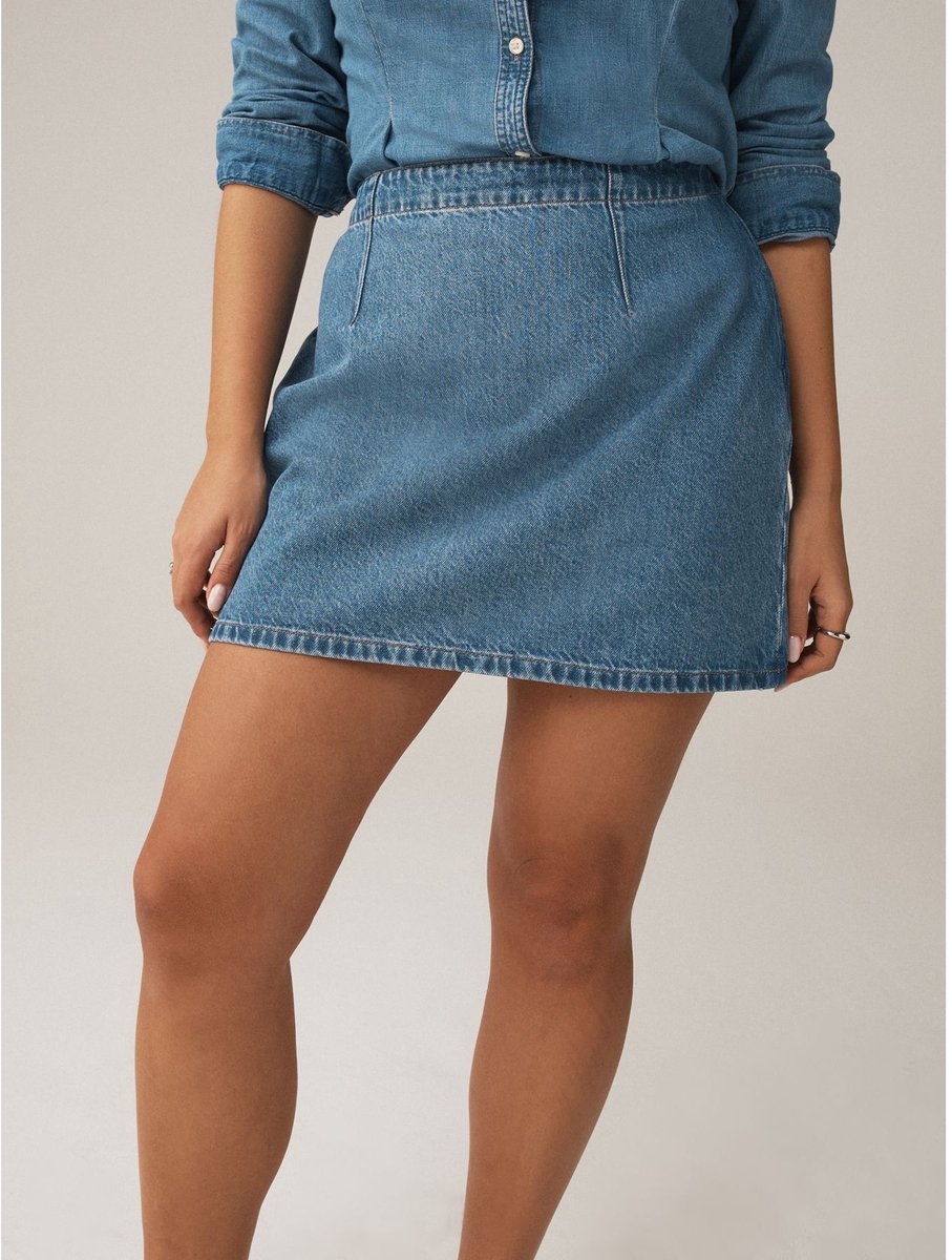 Next - Dames - Getailleerde denim minirok - Blauw