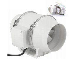 Kanaalventilator - Afzuigventilator - 100mm IP44 Waterdicht - Stil & Krachtig - 310m³/h Luchtstroom - Zuur- en stofbestendig - Voor Keuken & Badkamer