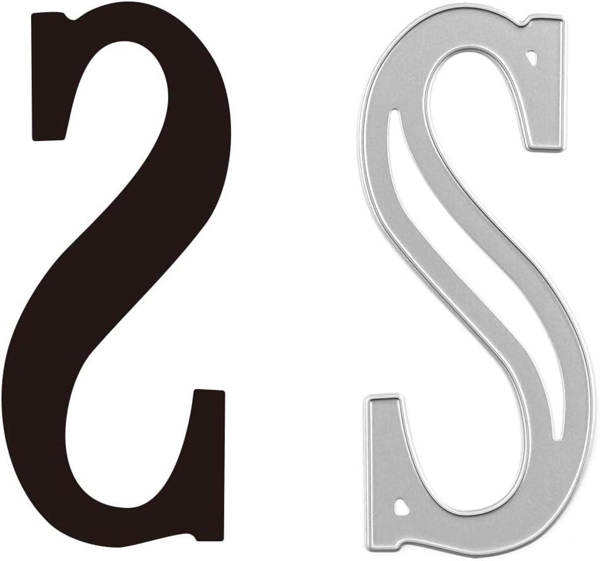 Snijmallen Alfabet - Letter Stansen - Kaarten Maken - Koolstofstaal Kwaliteit - 2 Stuks - Zilverkleurig