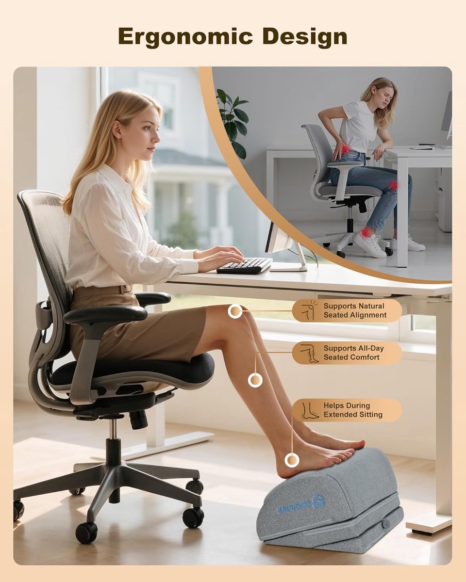 Bureauvoetsteun - Voetensteun Verwarming - Comfortabel Zitten - Verwarming en Massage - 3 Hoogtes - Zwart — cadeau in Cadeau-ideeën - foto 6