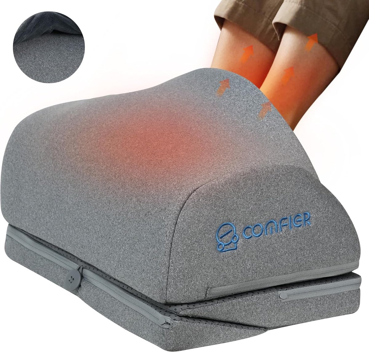 Bureauvoetsteun - Voetensteun Verwarming - Comfortabel Zitten - Verwarming en Massage - 3 Hoogtes - Zwart — cadeau in Cadeau-ideeën - foto 2