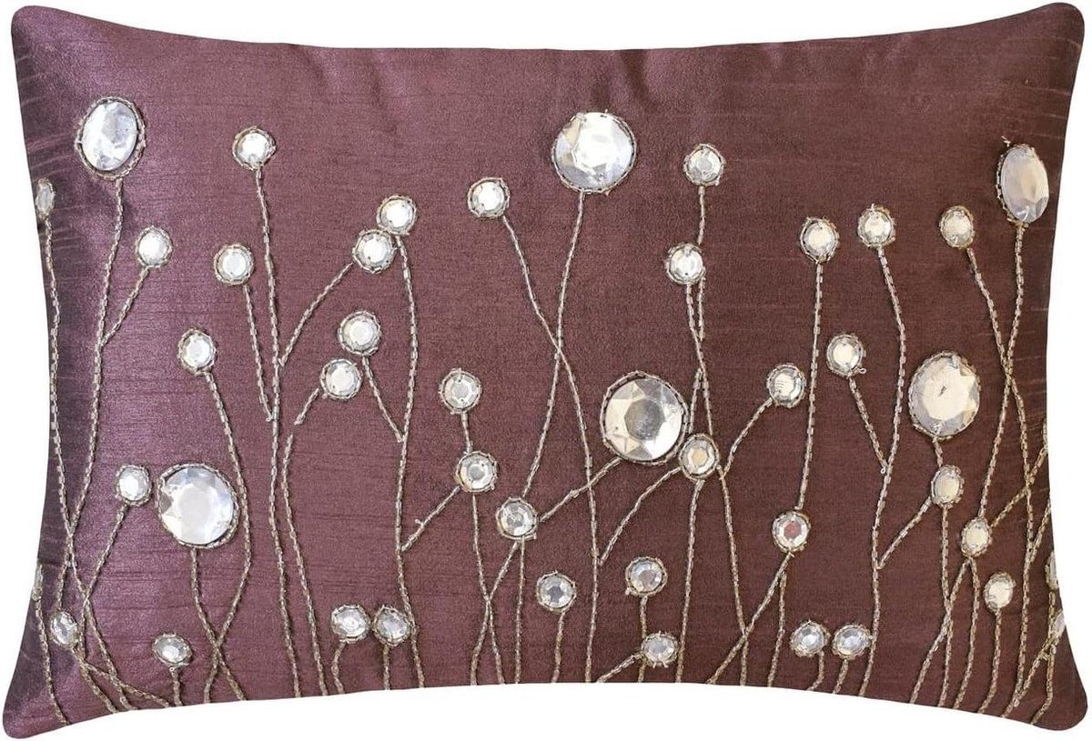 Decoratieve Kussenslopen - Lumbale Kussens - Woonkamer Decoratie - Handgemaakt Ontwerp - 30x65 cm - Pruim