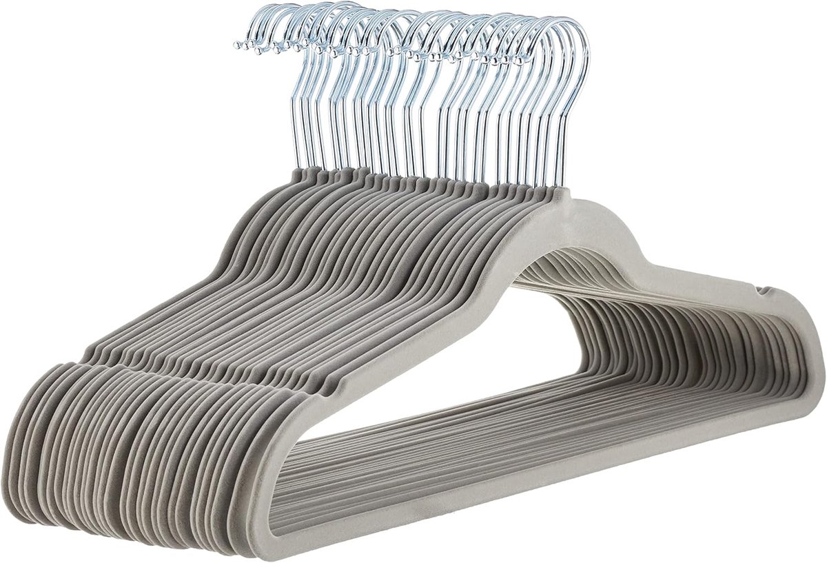 Antislip kleerhangers voor overhemden/kostuums - Verpakking van 30 stuks Grijs