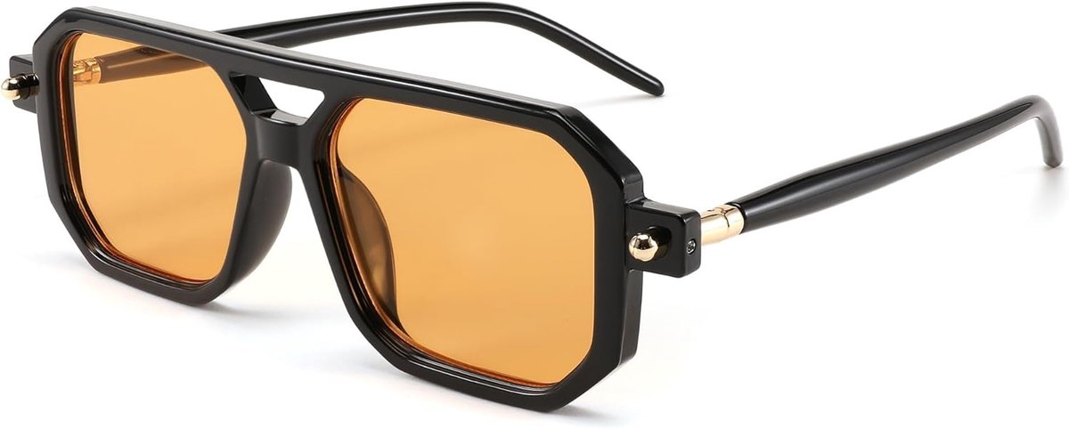 Zonnebril - Retro Jaren 70 Stijl - 1 Stuks - UV400 Bescherming - Dames en Heren Daily Wear - Vintage Vierkant Frame