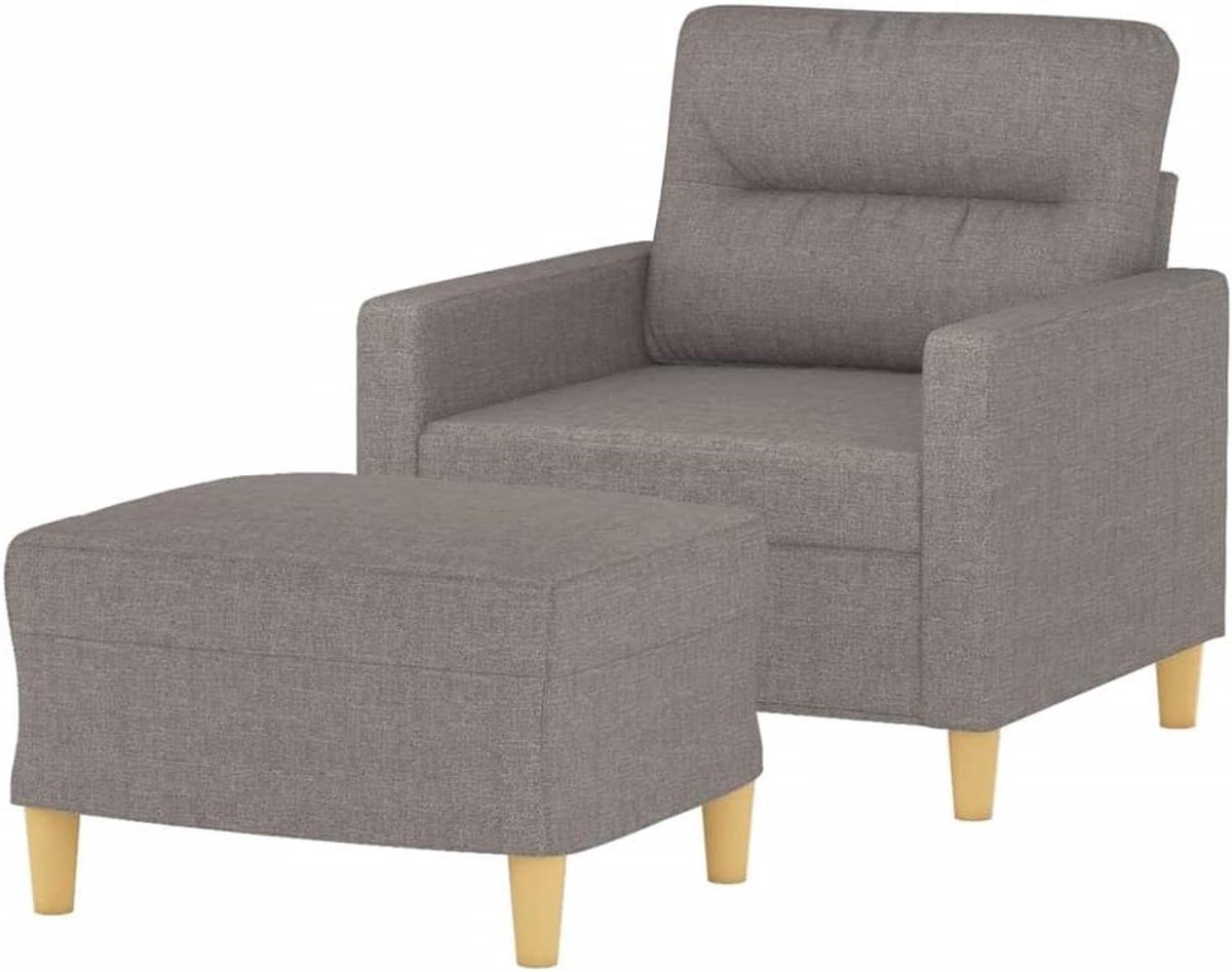 Fauteuil met voetenbank - Relaxstoel Loungestoel - Ontspannen en lezen - Dikke vulling - 6