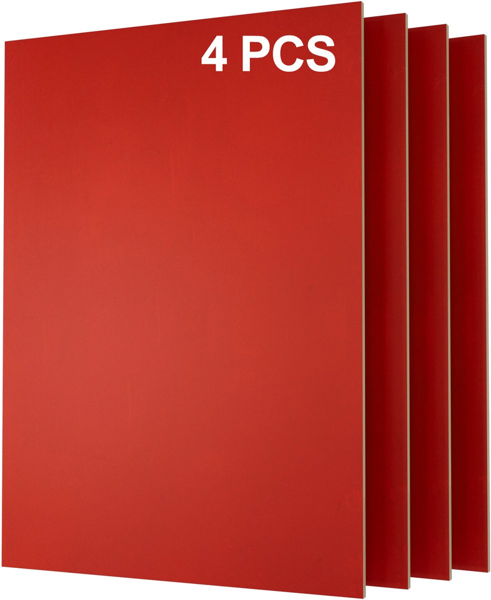 Creatorally 4 stuks A4 Plaat - rood Multiplex Zonder Verf - Multiplex Platen - 3mm -297*210mm - Perfect voor Pyrografie Lasersnijden CNC Fretwerk Rolzaag Freeswerk - Modelbouw Laser Snijden Graveren