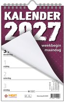 MGPcards - Weekblok met Wire-O binding 2027 - Week begint op maandag - 13,5 x 20,5 cm - Purper