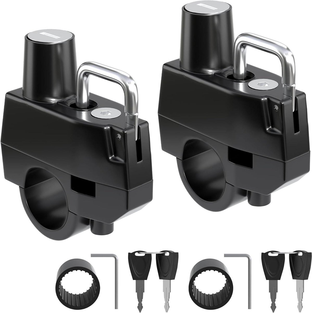 Motorhelm Slot - Helmslot Motorfiets - Helm Beveiligen - Anti-diefstal Ontwerp - 22-25 mm stuur - Zwart