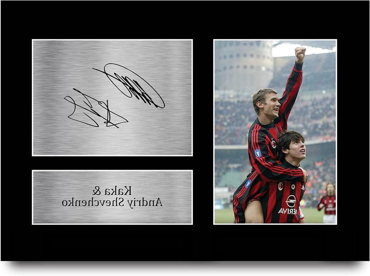 Voetbal Foto - Gesigneerde Print Sport Memorabilia - Cadeau Geven - Gedrukte Replica Handtekening - A4 21x30 cm - Zwart