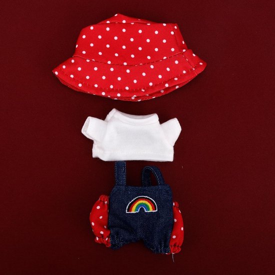 Poppenkleding Set - Poppenkostuums Mode - Poppen Aankleden - Zacht Duurzaam Materiaal - 17cm Poppen - Rood — afbeelding 5