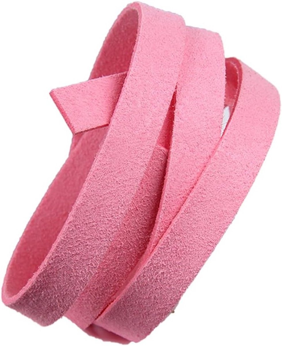 Faux Suede Koord 5 m x 8 mm, Dubbelzijdig Velours Band voor Sieraden, Kettingen, Armbanden en DIY Creaties in Lichtroze