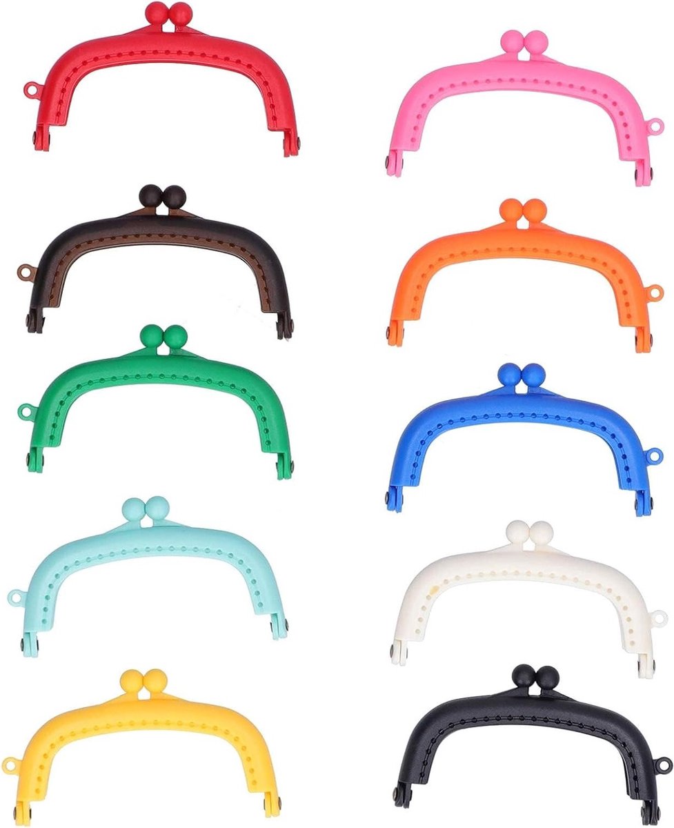 10 Stuks Plastic Handtas Sluiting met Kiss Closure voor Muntzakjes en DIY Craft Projecten