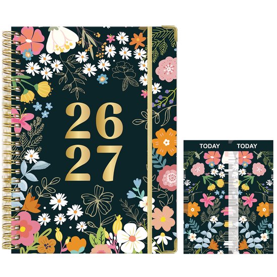 2026 Planner – Agenda voor volwassenen – A5-formaat – bureau agenda - Week- maandoverzichten – 12-maandenkalender – 142 pagina's – Met spiraalbinding – Bedrukte omslag – Ideaal voor planning op het werk, tijdens de studie en thuis