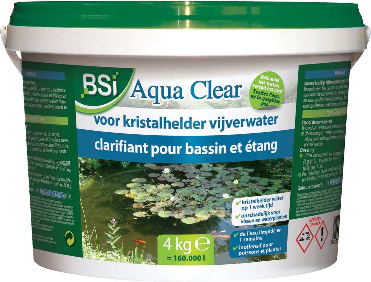 BSI - Aqua Clear - Heldermaker voor vijvers en zwemvijvers met 3-voudige werking - 4 kg