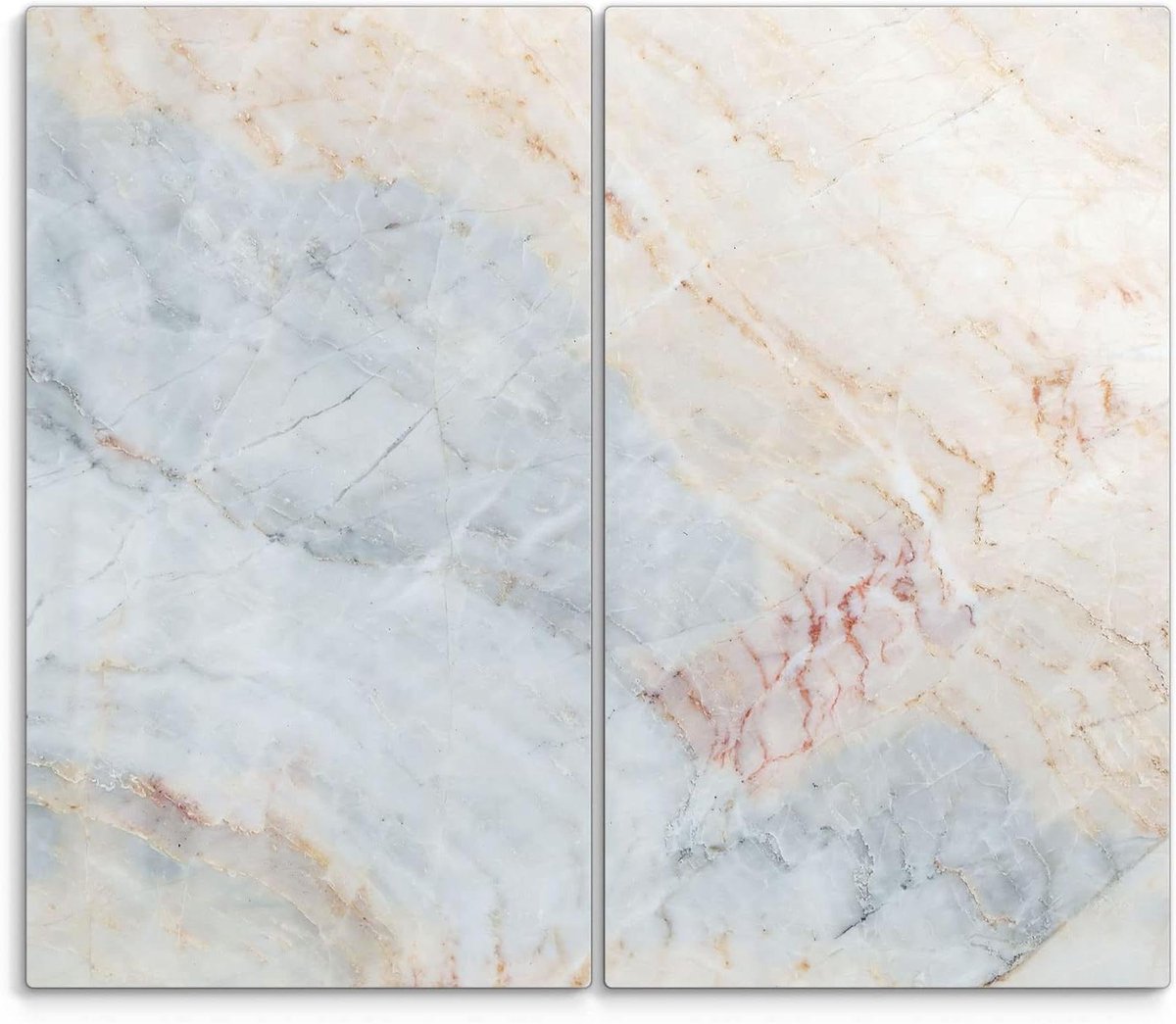 Glas Platen - Werkbladbeschermers - Keuken Beschermen - 3D Diepte Effect - 2 stuks 60x52 cm - Marmer