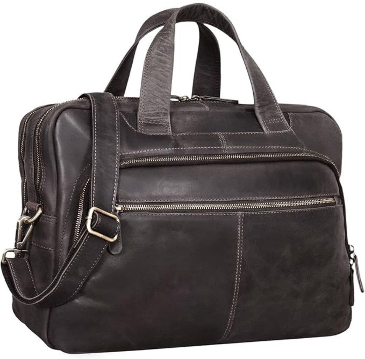 Leren Laptoptas - Laptoptas - Leren Tas - Luxe Leren Laptoptas - Werktas - Schoudertas - Business Tas - Leren Business Tas - 15.6 inch - Donkerbruin - van Imperatoris
