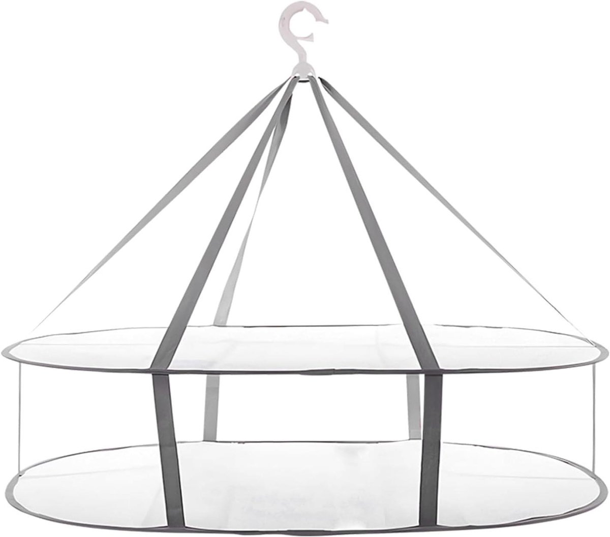 Droogrek Kleding Wasdroger Mand Kleding Drogen Opvouwbaar Compact Ontwerp 77x61x65cm Wit en Grijs